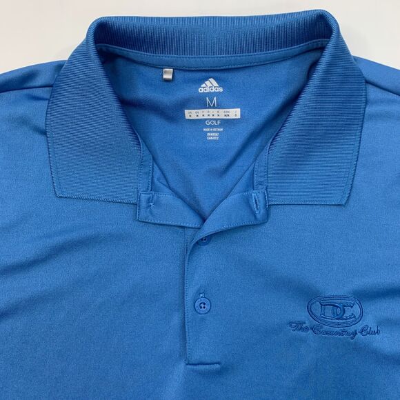 Adidas Golf Polo Shirt Mens M Medium Astral Blue Embroidered Front Performance - Picture 3 of 11